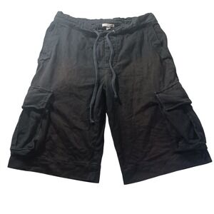 James Perse Cargo Shorts Sz 1 Drawstring Black USA Made MEV4075 30 Waist Utility